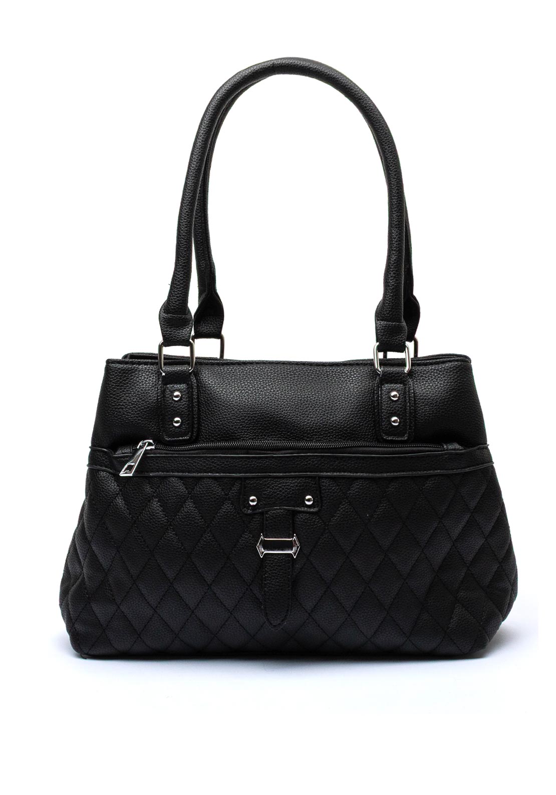 Zen Collection Medium Quilted Shoulder Bag, Black