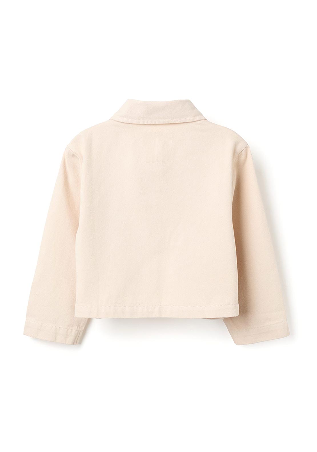 Zippy Girls Embroidery Long Sleeve Twill Jacket, Cream