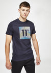 11 Degrees 3D Linear Gradient T-Shirt, Navy