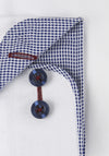 1880 Club Boys Long Sleeve Shirt with Pattern Collar, White