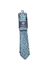1880 Club Floral Print Handmade Tie and Pocket Square, Blue