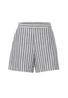 Ichi Cotton Bengal Stripe Shorts, White & Blue