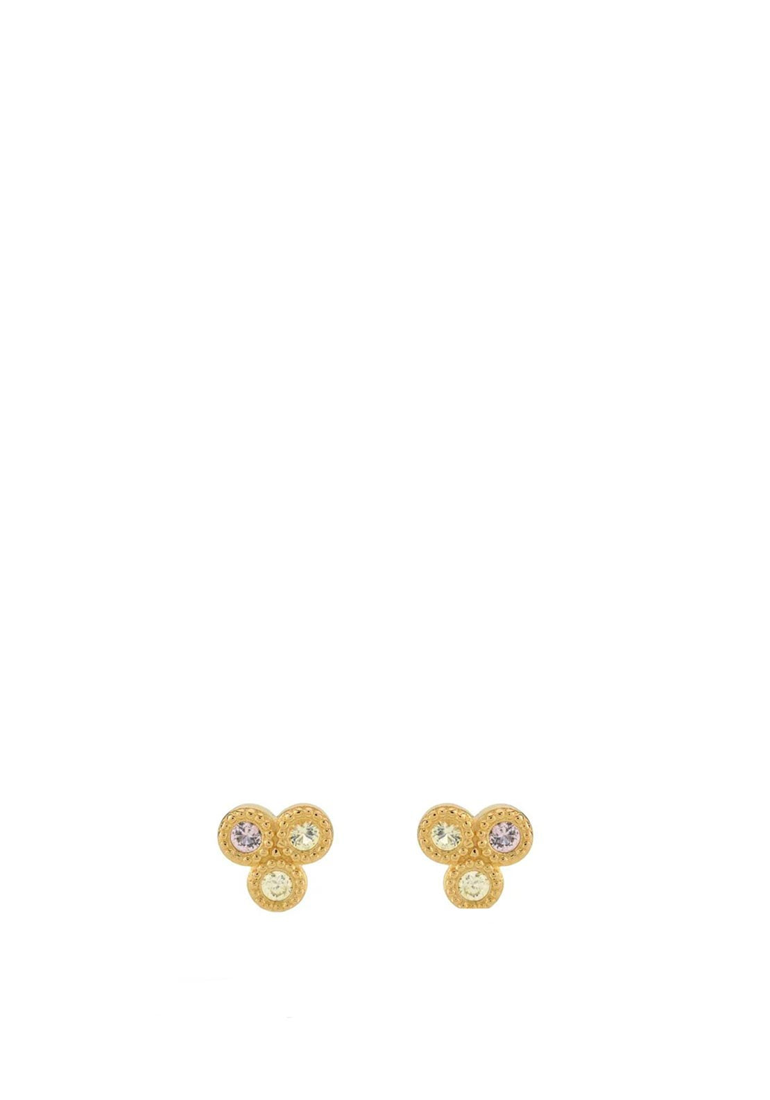 24Kae Pastel Stones Trio Earrings, Gold