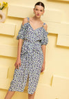Kameya Floral Off Shoulder Ruched Midi Dress, Multi