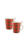 Aynsley Tartan Hot Chocolate Mug & Spoon Set of 2