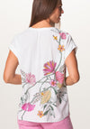 Bianca Floral Print Tunic Neck Blouse, White