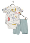 Blue Seven Baby Boy Tee and Short Set, Green