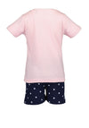 Blue Seven Girl Unicorn Short Pyjama Set, Pink