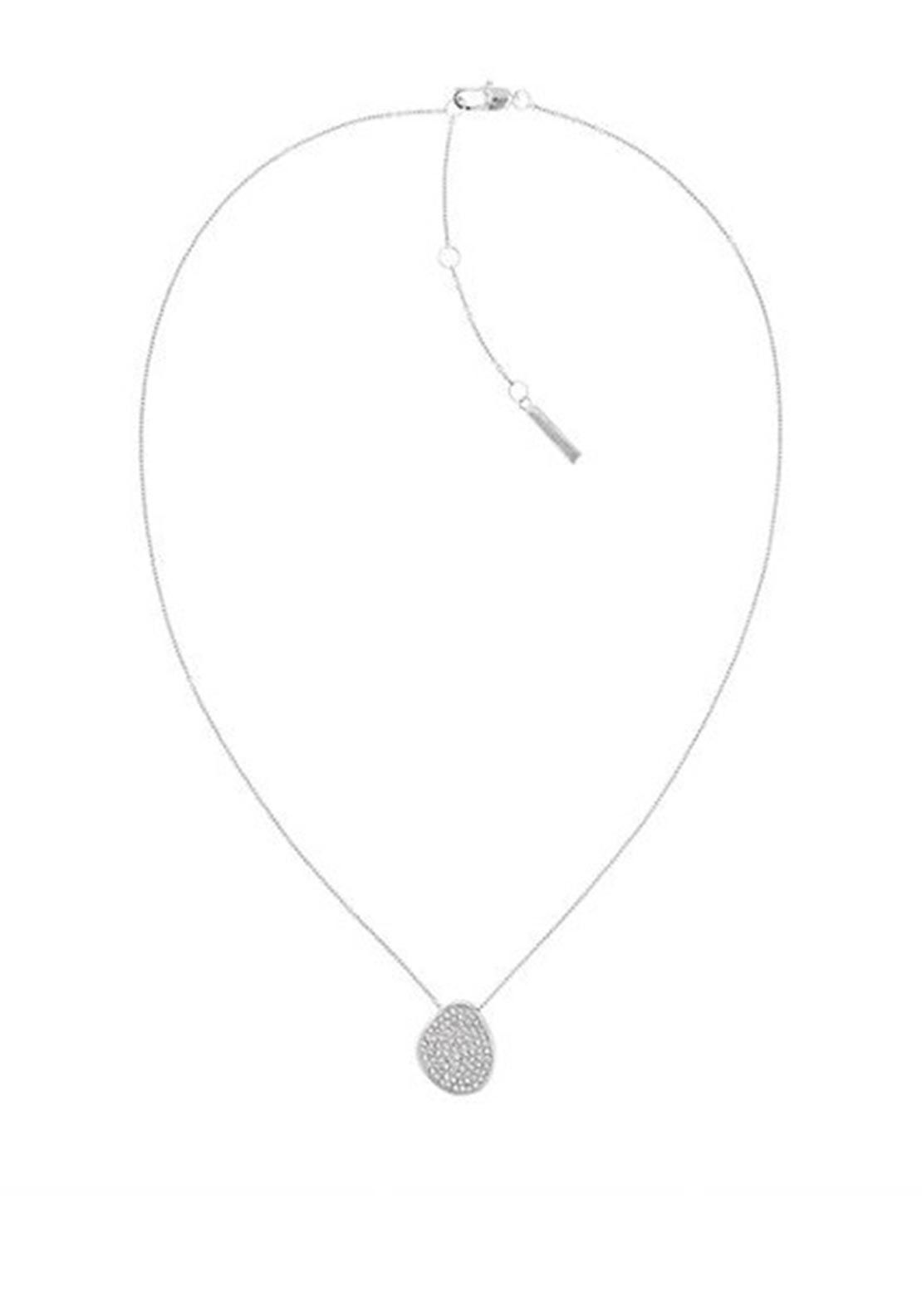 Calvin Klein CZ Pebble Necklace, Silver