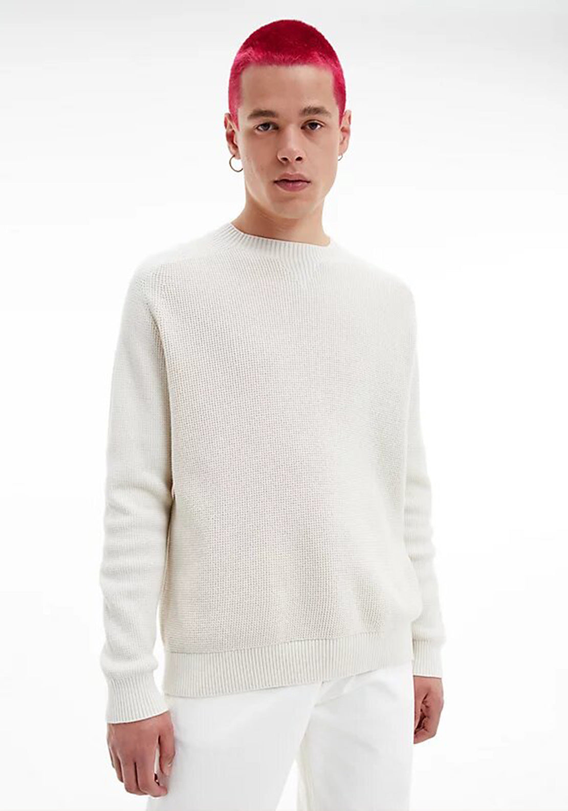 Calvin Klein Jeans Waffle Sweatshirt, Eggshell McElhinneys