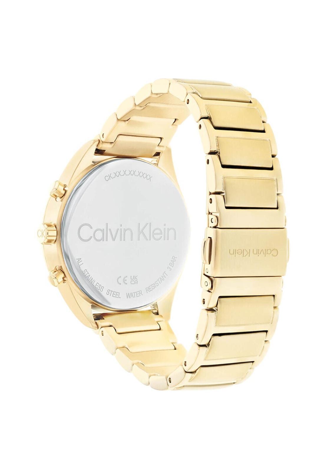 Calvin Klein Ladies Sport Black Bezel Watch, Gold