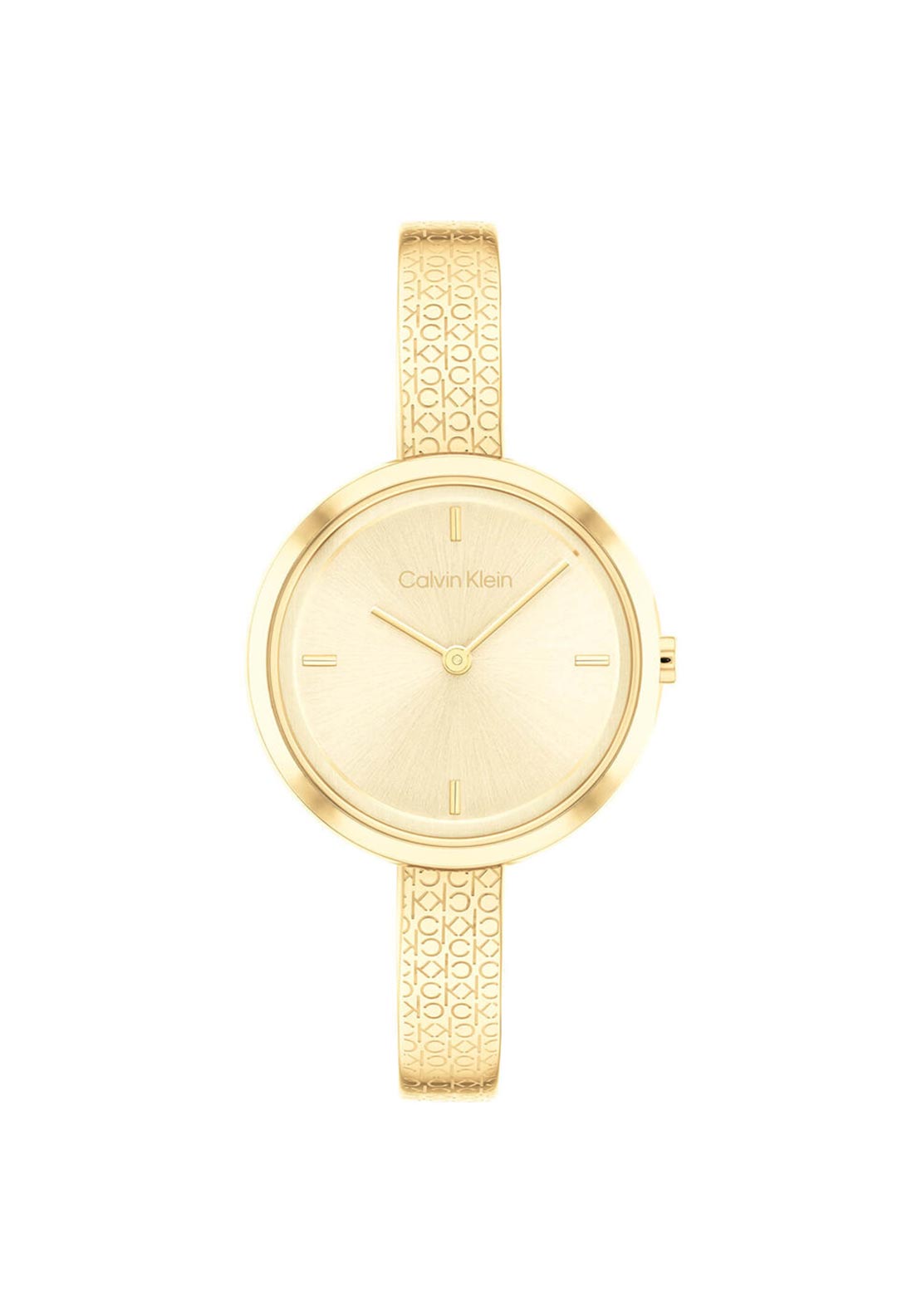 Calvin Klein Ladies Monogram Bracelet Watch, Gold