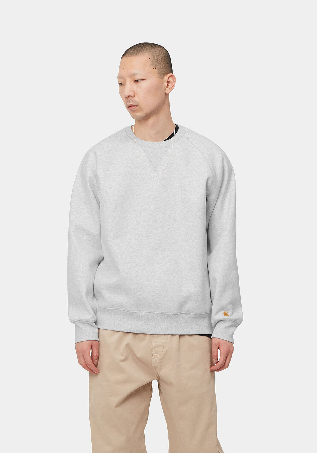 Carhartt WIP Chase Crew Neck Sweatshirt, Ash Heather