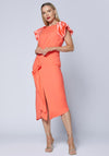 Caroline Kilkenny Harper Satin Shoulder Dress, Orange