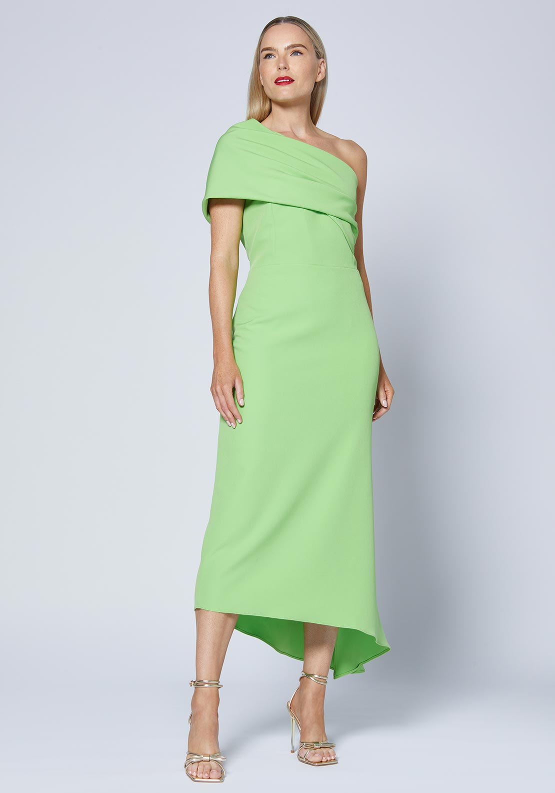 Caroline Kilkenny Vickie Drape Shoulder Maxi Dress, Green - McElhinneys Caroline Kilkenny Vickie Drape Shoulder Maxi Dress, Green - McElhinneys
