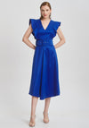 Camelot Shimmer Ruffle Midi Dress, Royal Blue