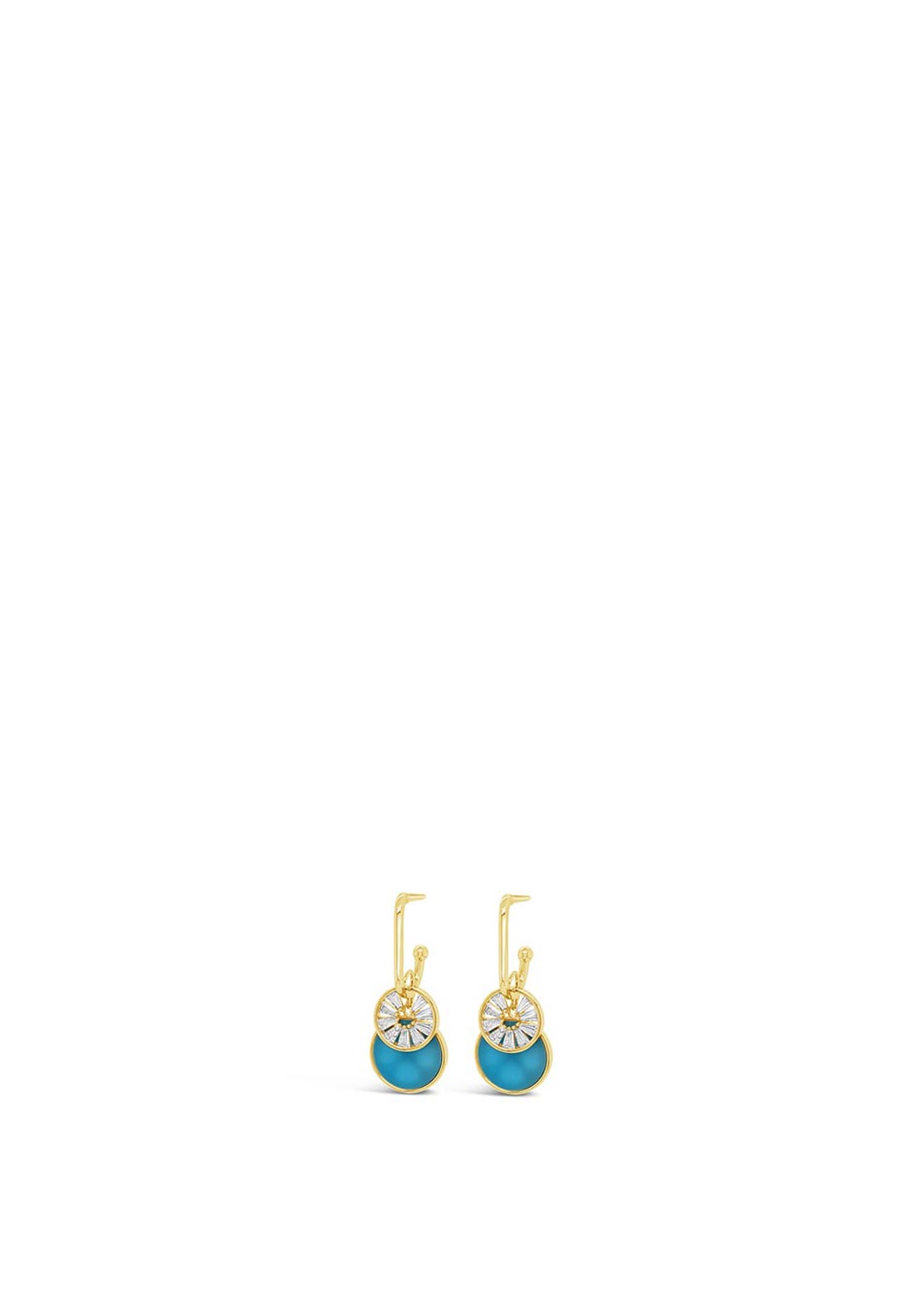 Absolute Turquoise Circle Drop Earrings, Silver