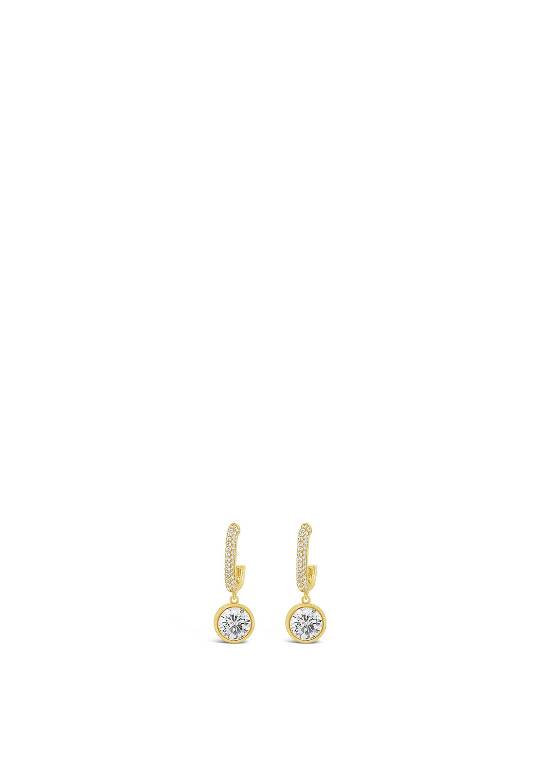 Absolute Round Crystal Drop Earrings, Gold