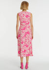 Exquise Floral Ruched Waist Midi Dress, Pink
