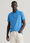 Gant Contrast Collar Pique Polo Shirt, Day Blue