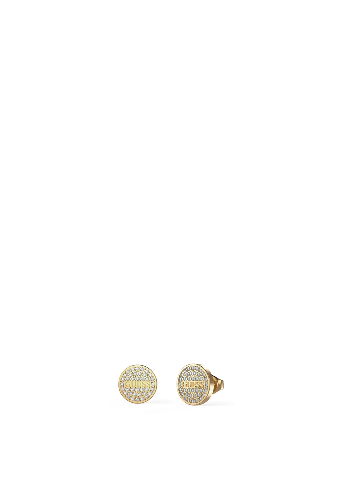 Guess Logo Pave Crystals Earrings, Gold