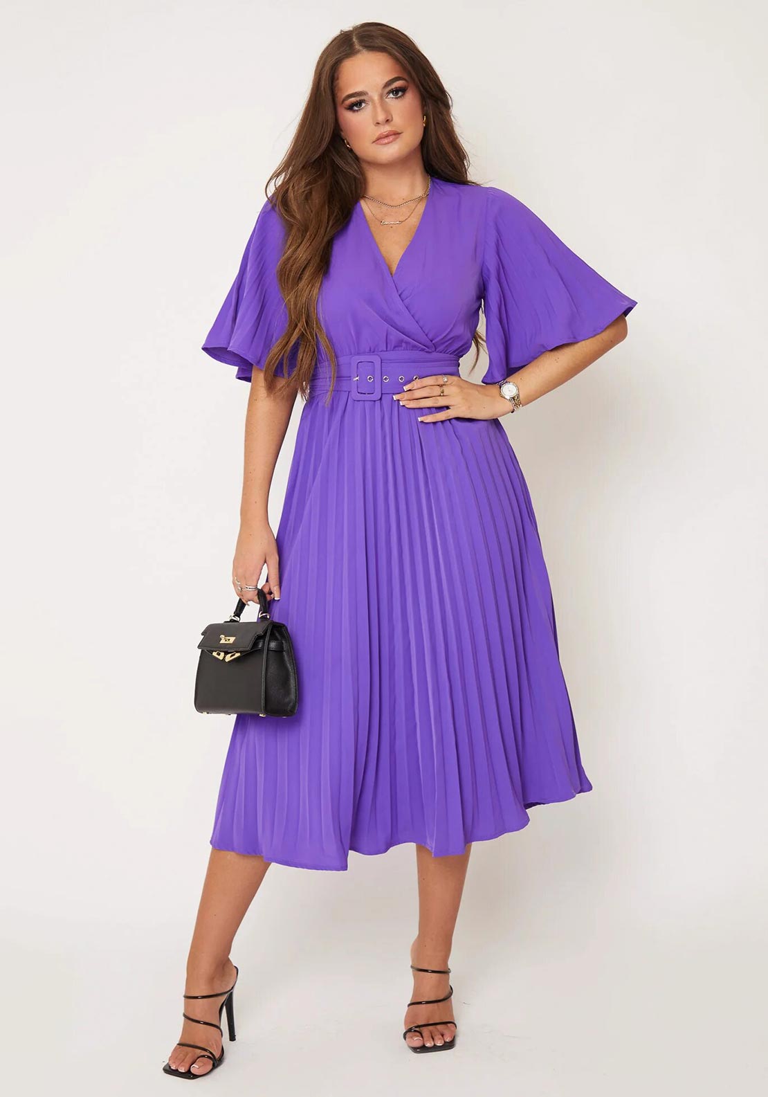 Girl in Mind Felicia Pleated Midi Dress, Violet McElhinneys