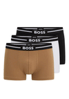 Hugo Boss 3 Pack Bold Trunk Boxers, Black Multi