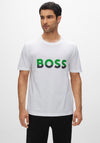Hugo Boss Colour Blocked Logo T-Shirt, White & Green