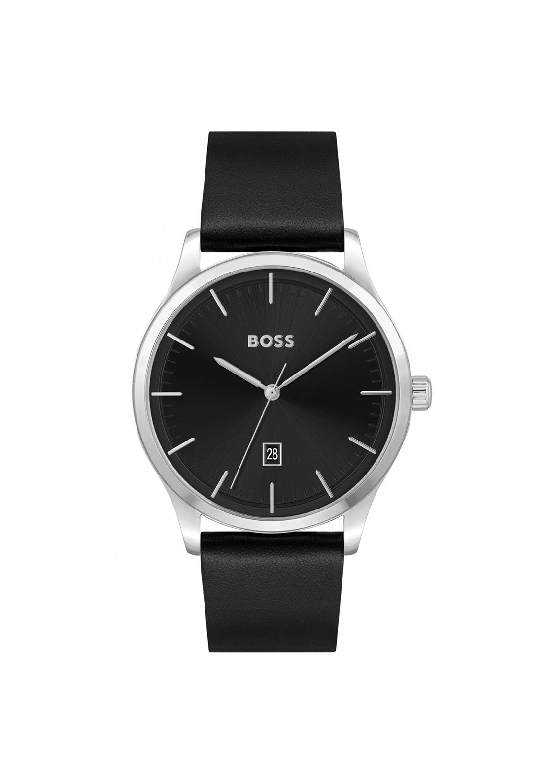 Hugo Boss Reason Leather Strap Watch, Black