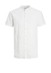 Jack & Jones Boys Summer Band Short Sleeve Shirt, White