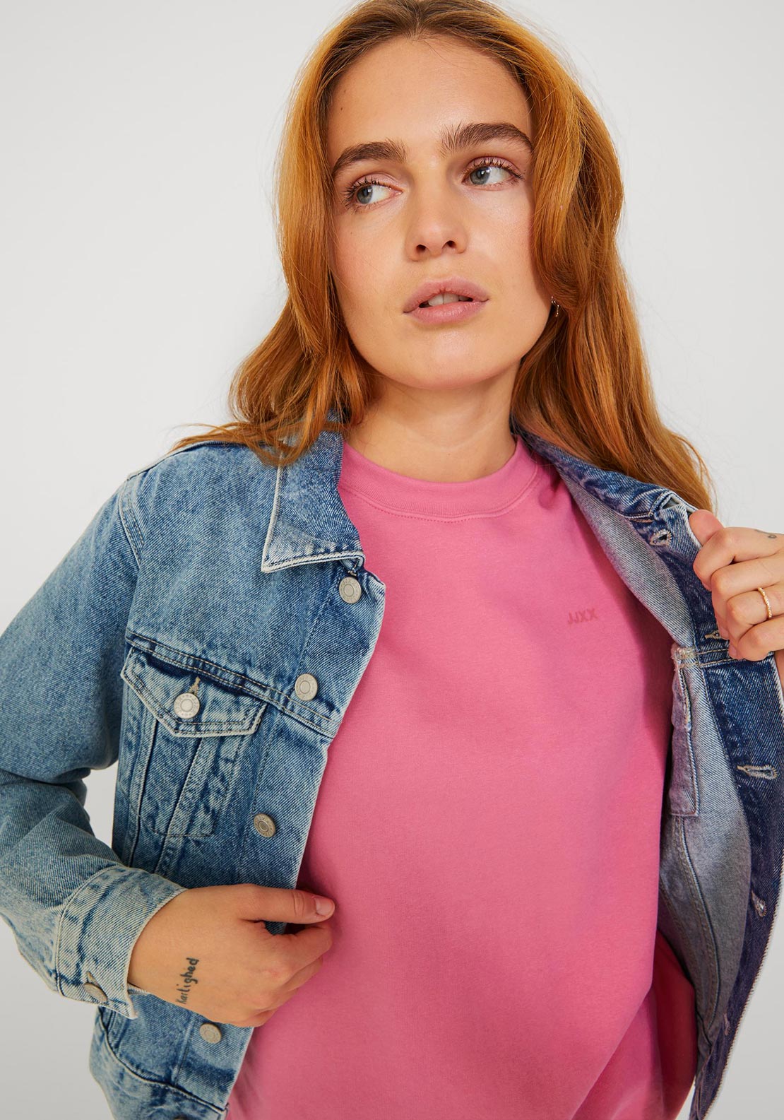 JJXX Abbie Crew Neck Sweatshirt, Carmine Rose