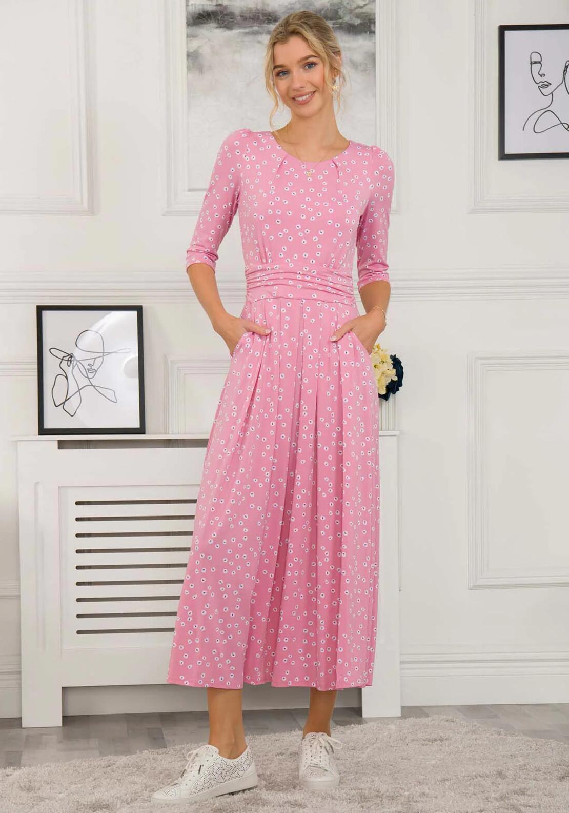 knee length dresses for ladies Nora Dress Dusty Pink | Occasion Dress in Sizes XXS–6X main image 1