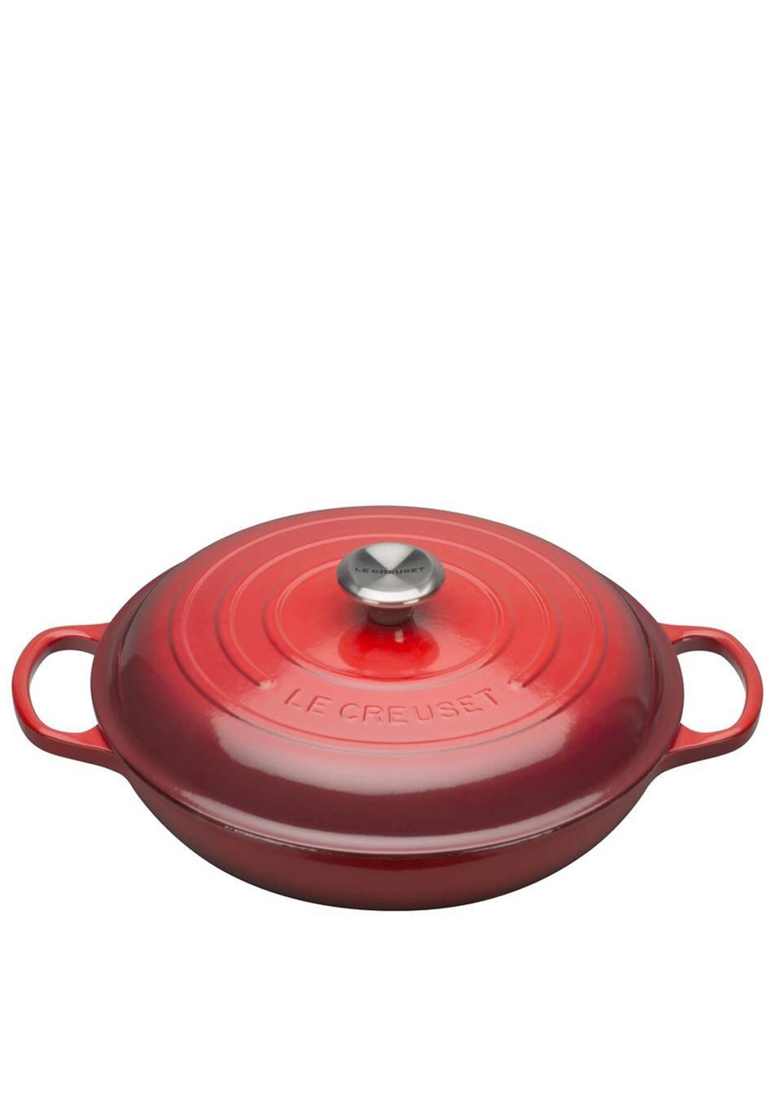 Le Creuset Cast Iron Shallow 3.5L Casserole Dish, Cerise Red
