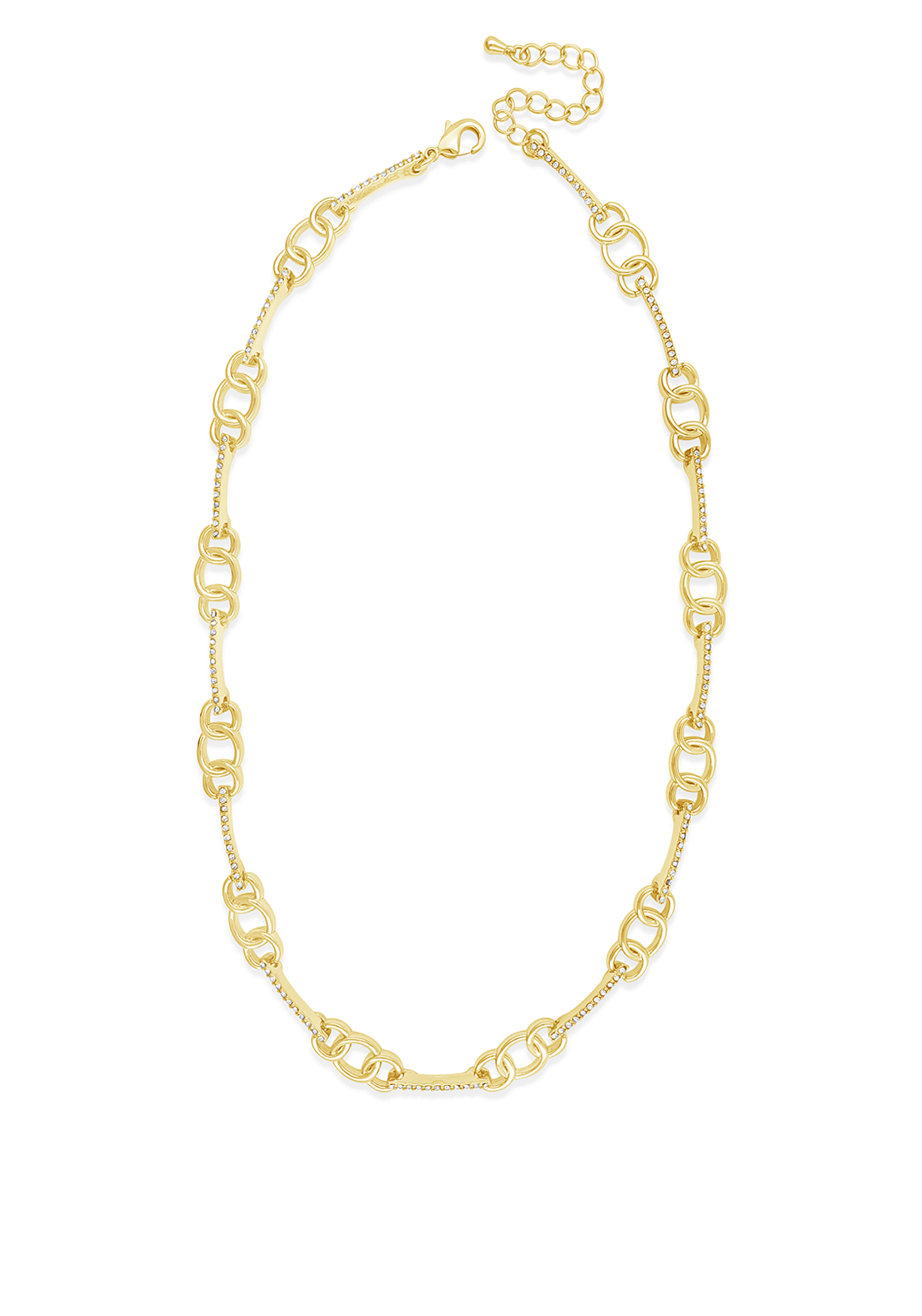 Absolute Interlocking Diamante Necklace, Gold