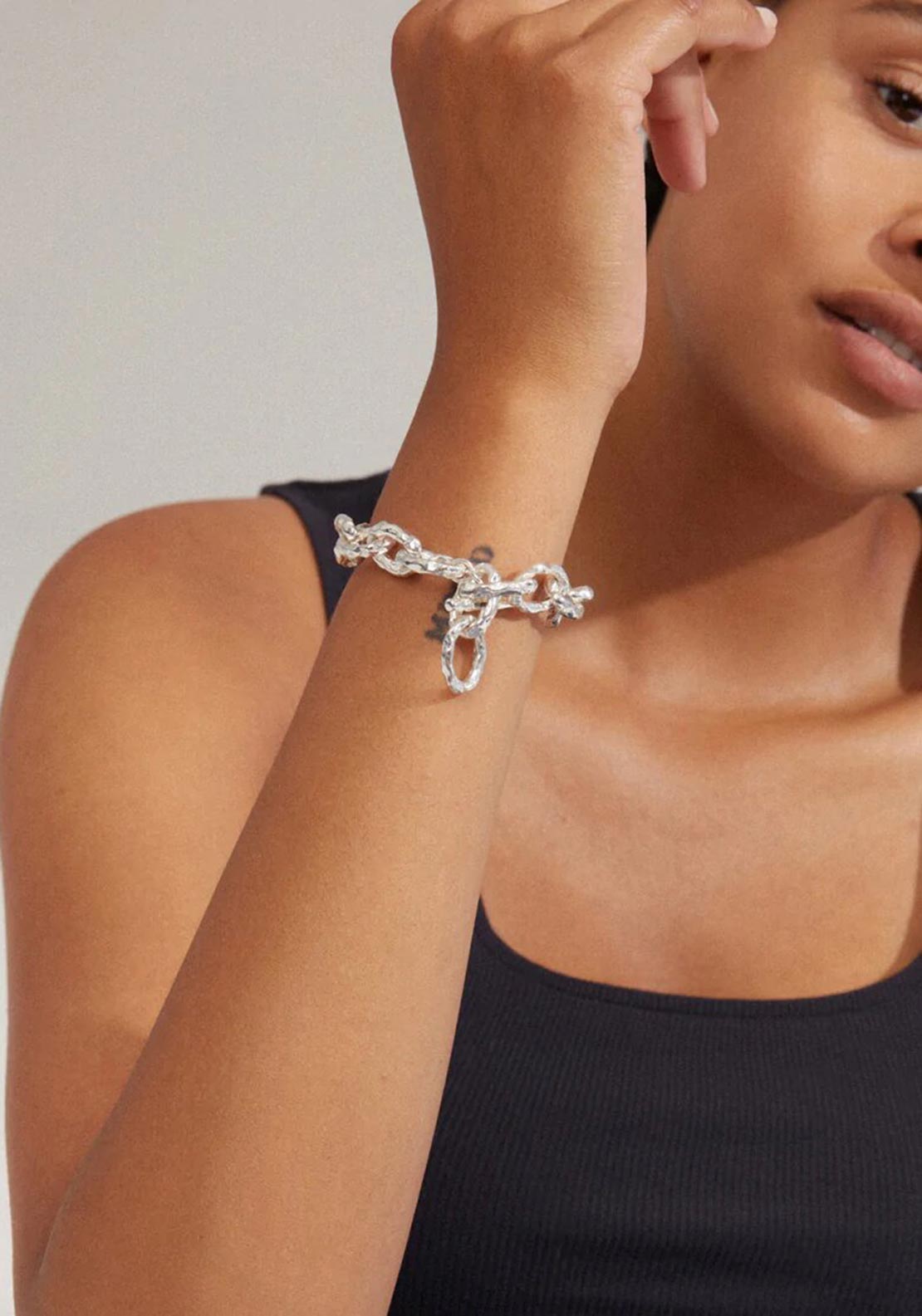 Pilgrim Reflect Cable Chain Recycled Bracelet, Silver