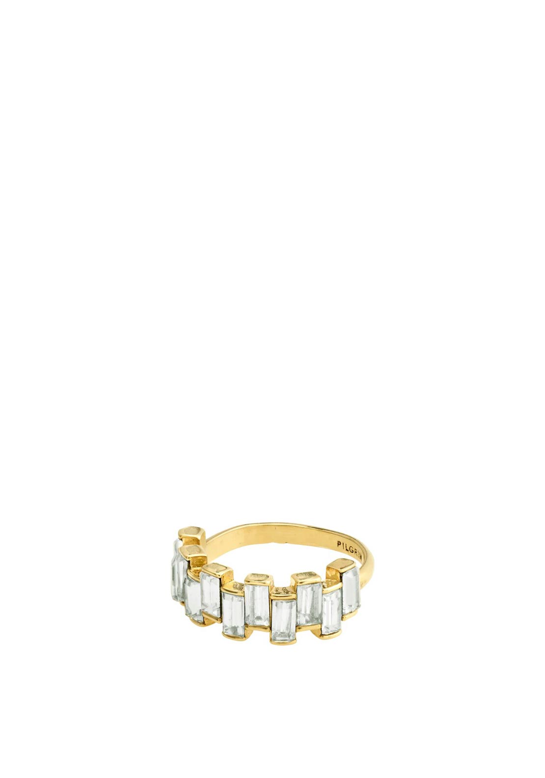 Pilgrim Create Displaced Crystal Ring, Gold