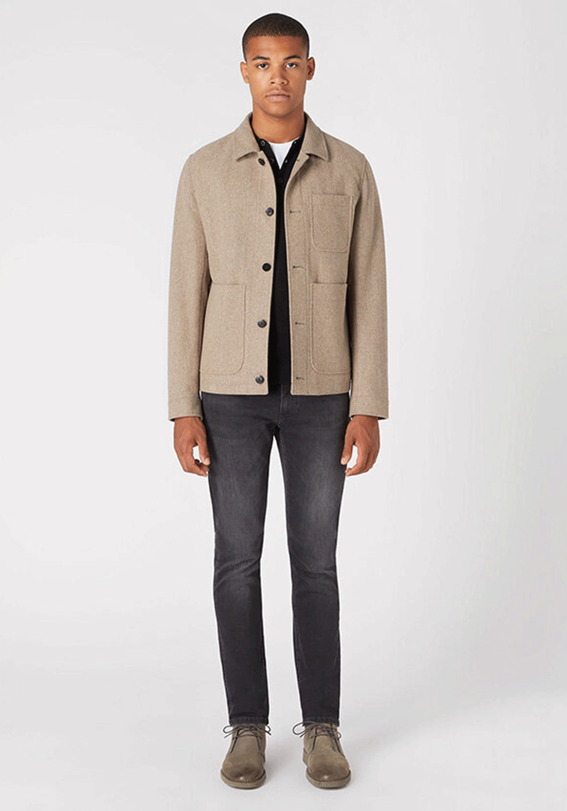 Remus Uomo Scott Wool Overshirt, Beige