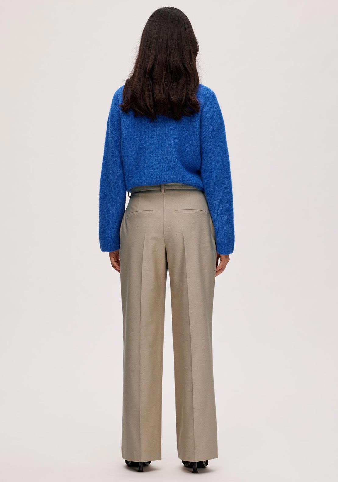 Selected Femme Eliana Wide Leg Trousers, Nomad