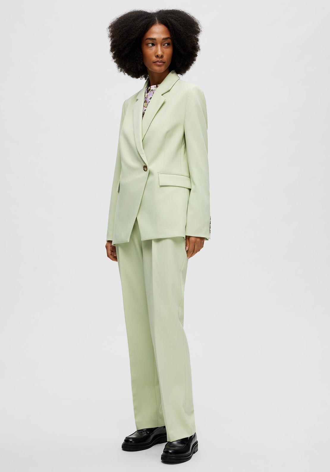 Selected Femme Doah Tapered Trousers, Celadon Green