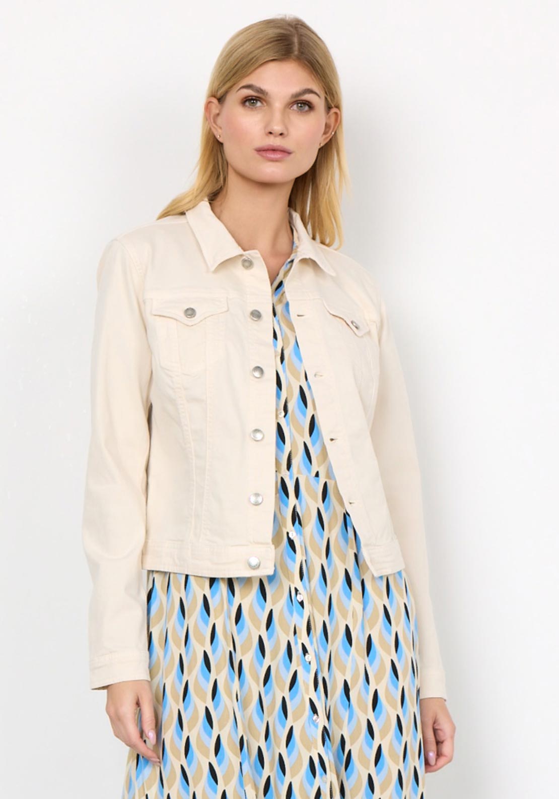 Soyaconcept Erna Denim Jacket, Cream McElhinneys