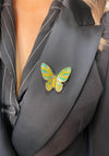 Seventy1 Butterfly Magnetic Brooch, Green & Gold