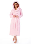 Slenderella Zig Zag Hooded Fleece Dressing Gown, Pink