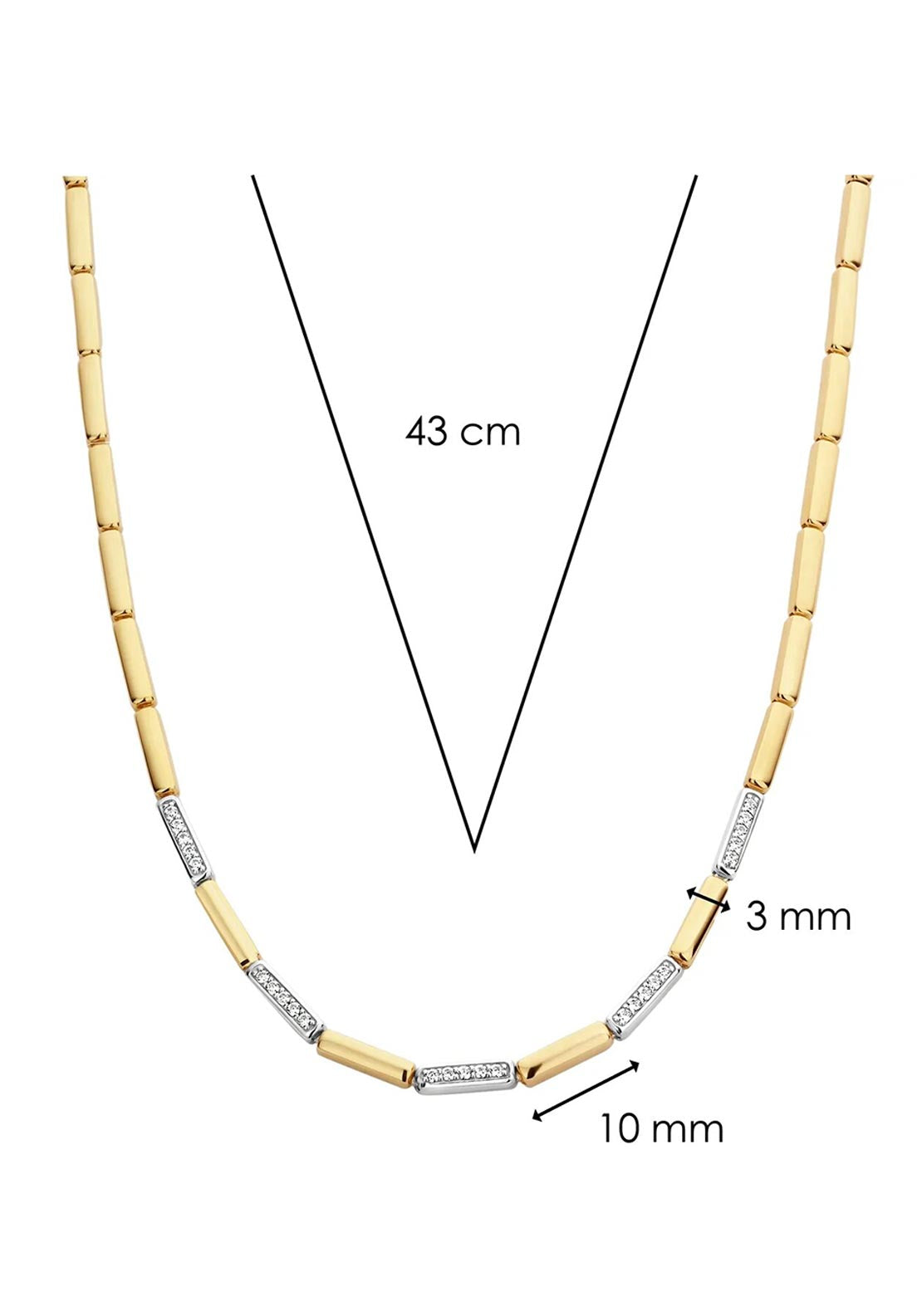 Ti Sento Two-Tone Alternate Necklace, Gold & Silver