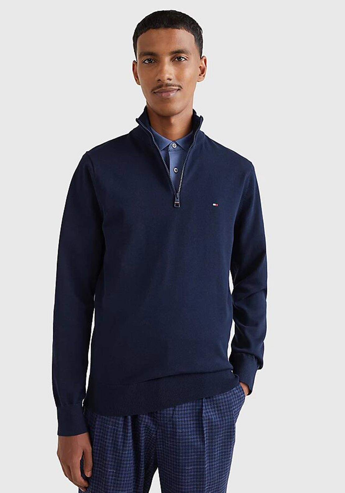 Tommy Hilfiger 1985 Quarter Zip Sweater, Desert Sky - McElhinneys