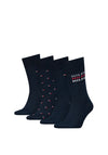 Tommy Hilfiger 4 Pair Pattern Socks Gift Set, Navy