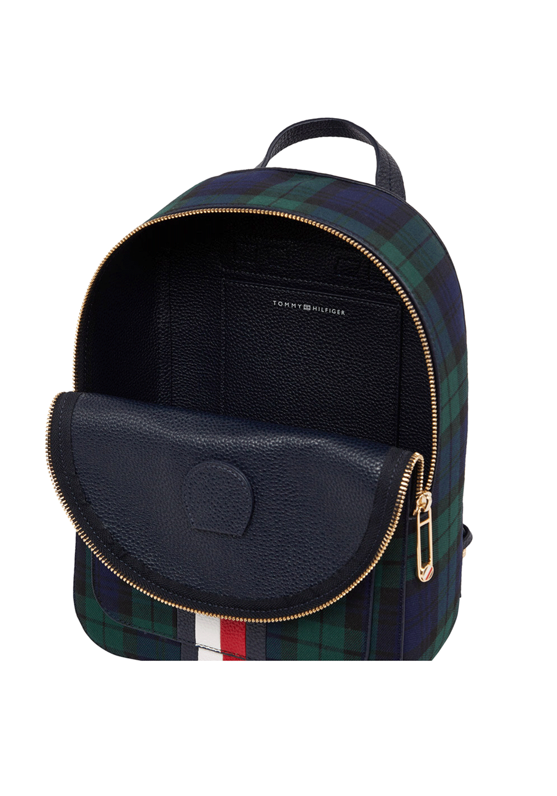 Tommy Hilfiger TH Emblem Plaid Backpack, Navy Multi
