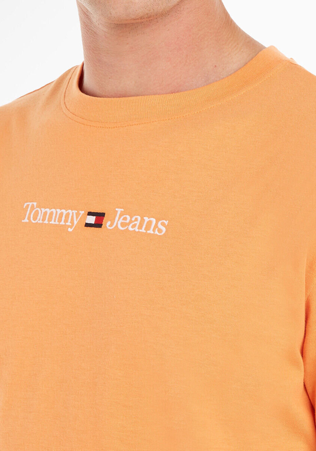 Tommy Jeans Classic Linear Logo T-Shirt, Citrus Orange