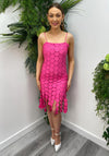 The Sofia Collection Embroidered Disc Crop Dress, Fuchsia