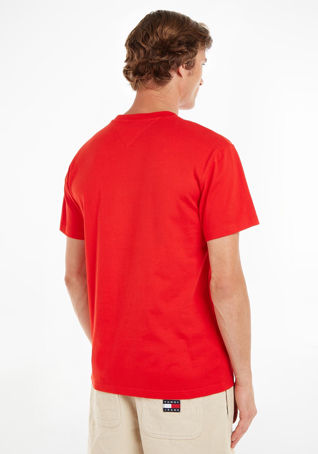 Tommy Jeans Classic Linear Logo T-Shirt, Deep Crimson