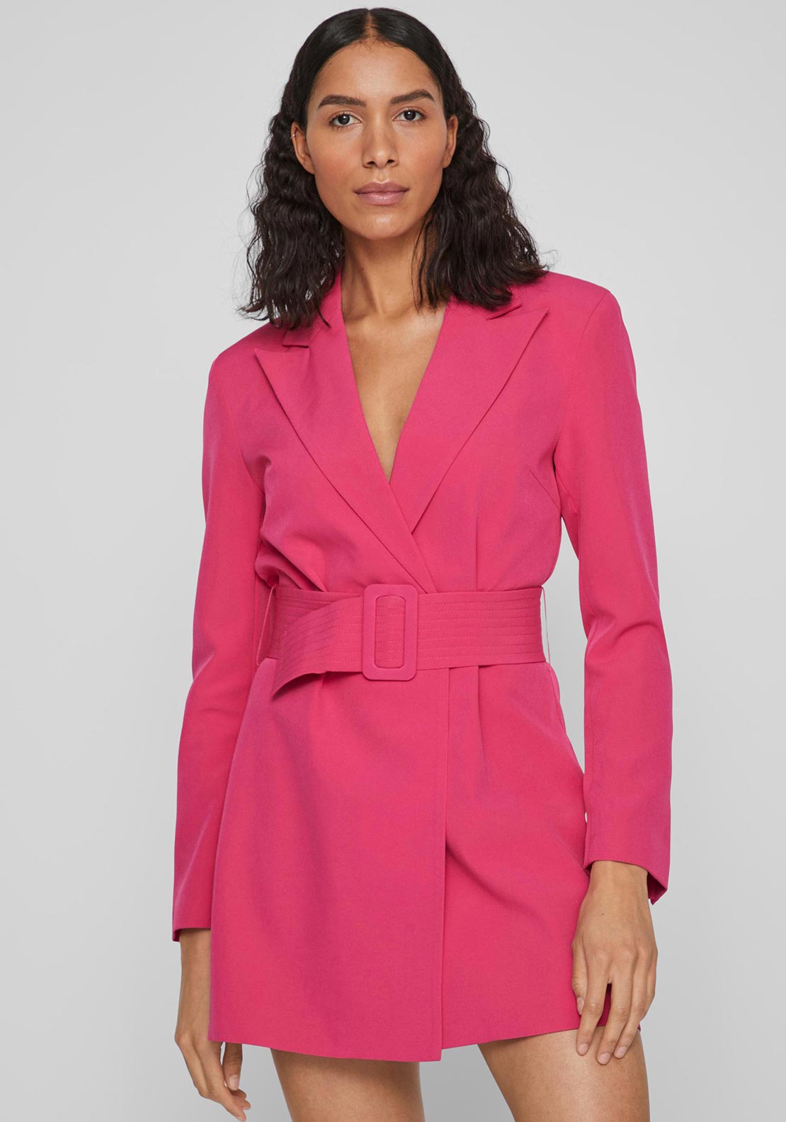 Vila Gery Belted Blazer Mini Dress, Pink Yarrow - Main Image